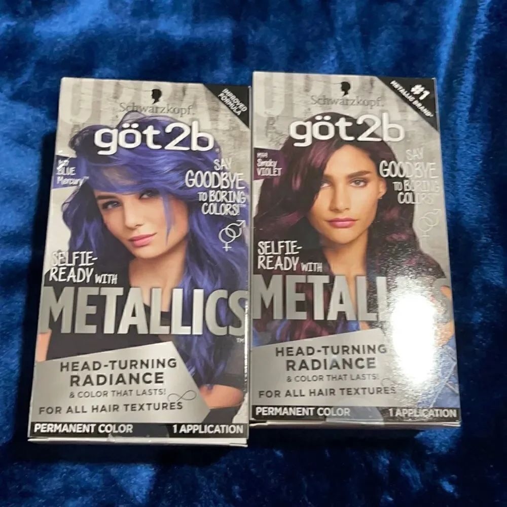 Got2b hair color metallics blue and Smokey violet
